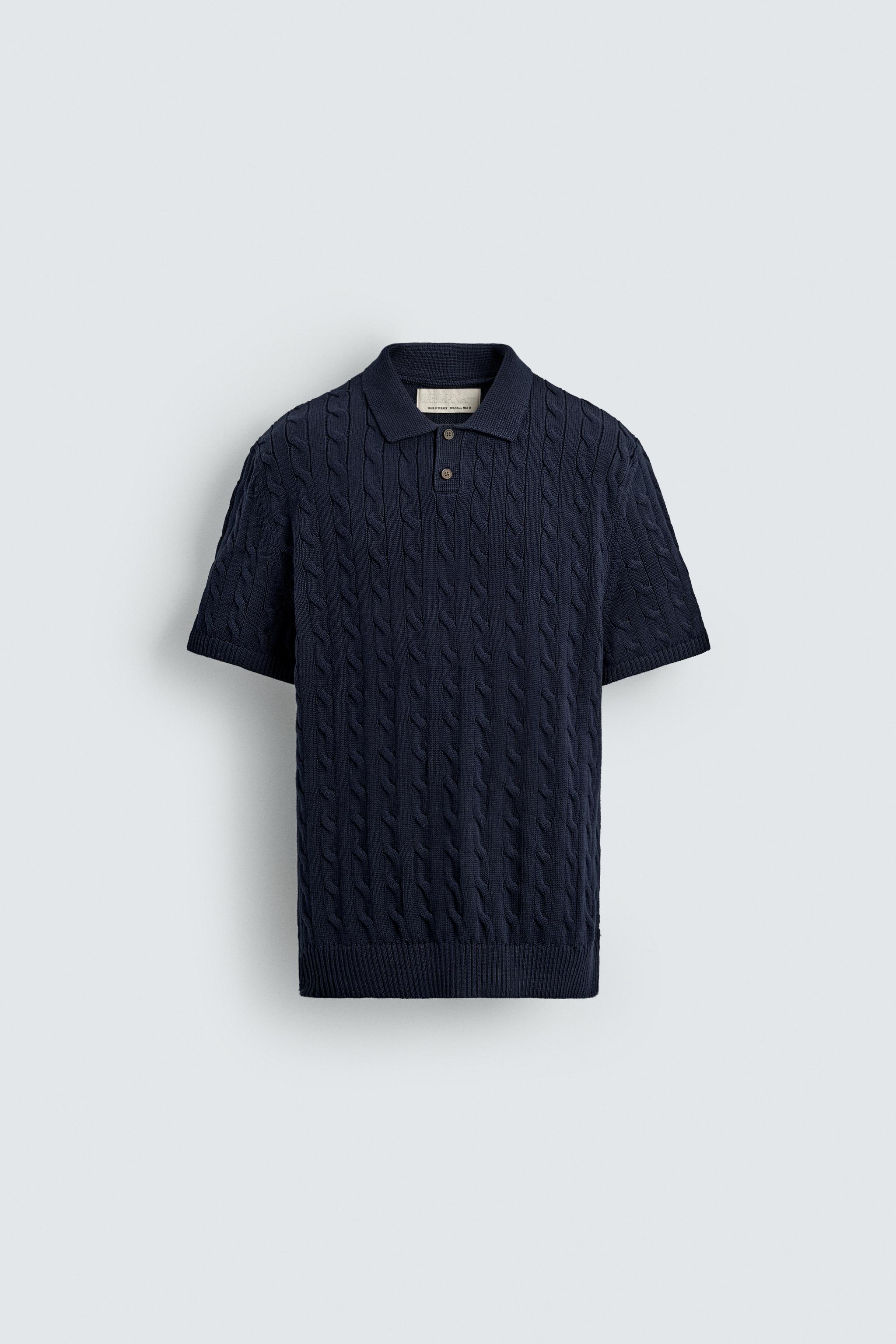 BRAIDED TEXTURED KNIT POLO